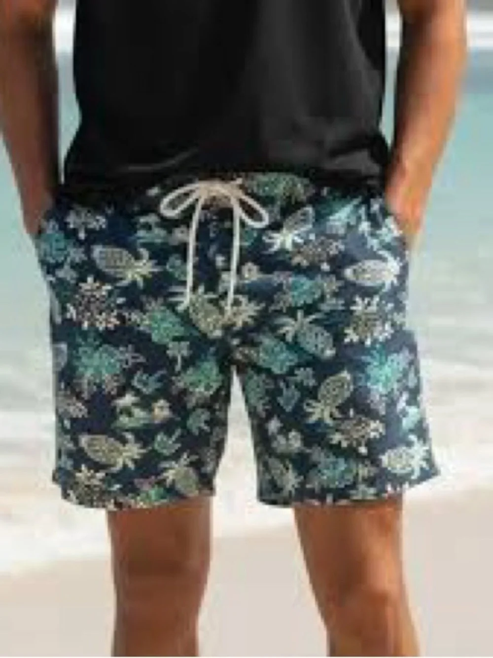 J.Crew Flex Swimwear Board Shorts 32 Pineapple Hibiscus Tropical Swim Trunks